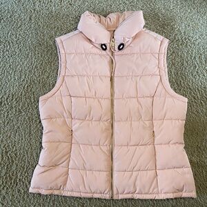 Calvin Klein Womens Peach Gold Puffer Vest Full zip